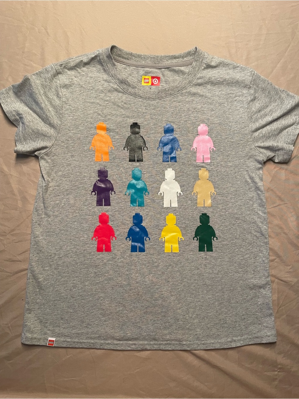 LEGO Grey Tee with Multi-Color Minifigure Grid